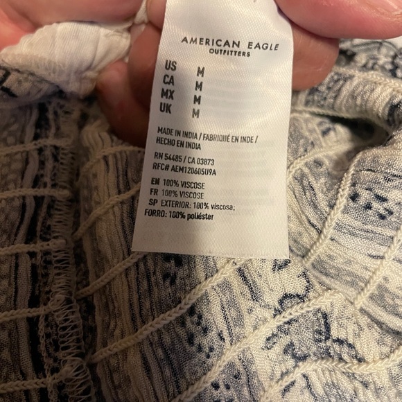 American Eagle Blue Floral Strapless Jumpsuit Sz M Beach Boho Party - Picture 9 of 9